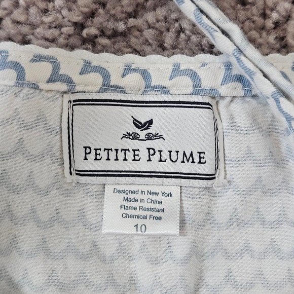 Petite Plume Girls Twill Charlotte Nightgown Sleep Dress Size 10 Scalloped Wave - Picture 7 of 9